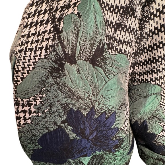 Eva Franco Floral Brocade Jacket 8 Houndstooth & Botanical Print Statement Piece - Picture 4 of 12